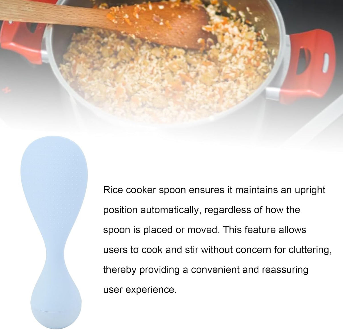 Non Stick Rice Scooper, Never Fall Self Standing Rice Spoon Spoon with Ergonomic Handle, Reusable Rice Paddle, Easy to Clean Restaurant Cooking Utensil (2)