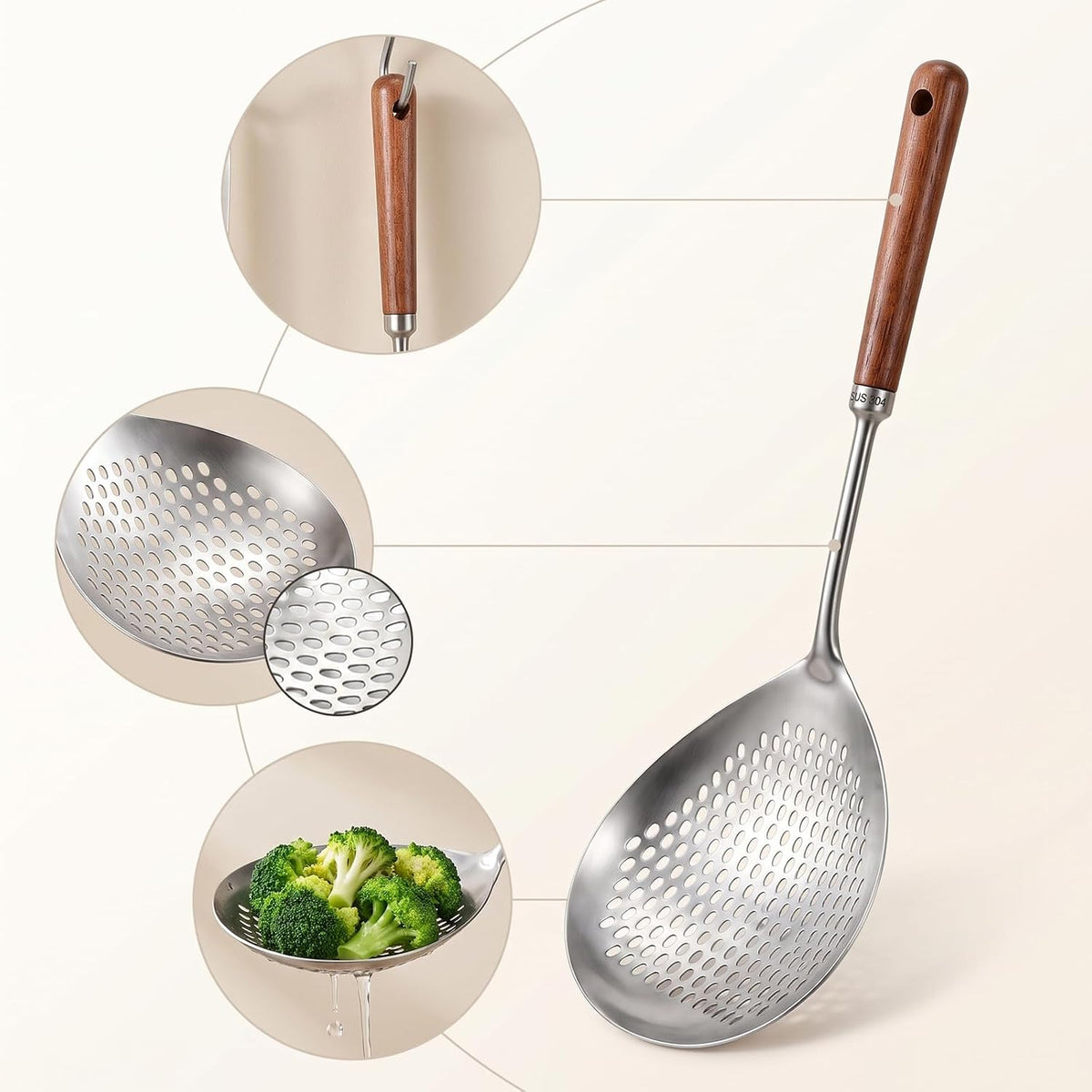 Skimmer Slotted Spoon Large Slotted Spoon Spider Strainer Stainless Steel