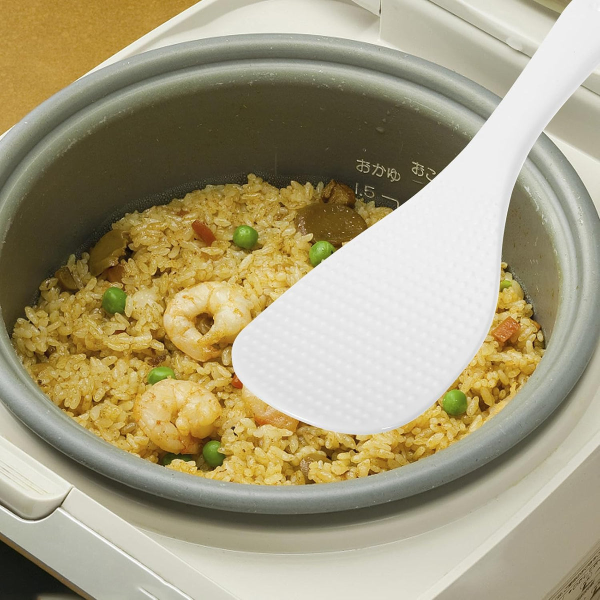 Ceramic Rice Paddle Spoon Serving 2pcs Inch White for Rice Cooker