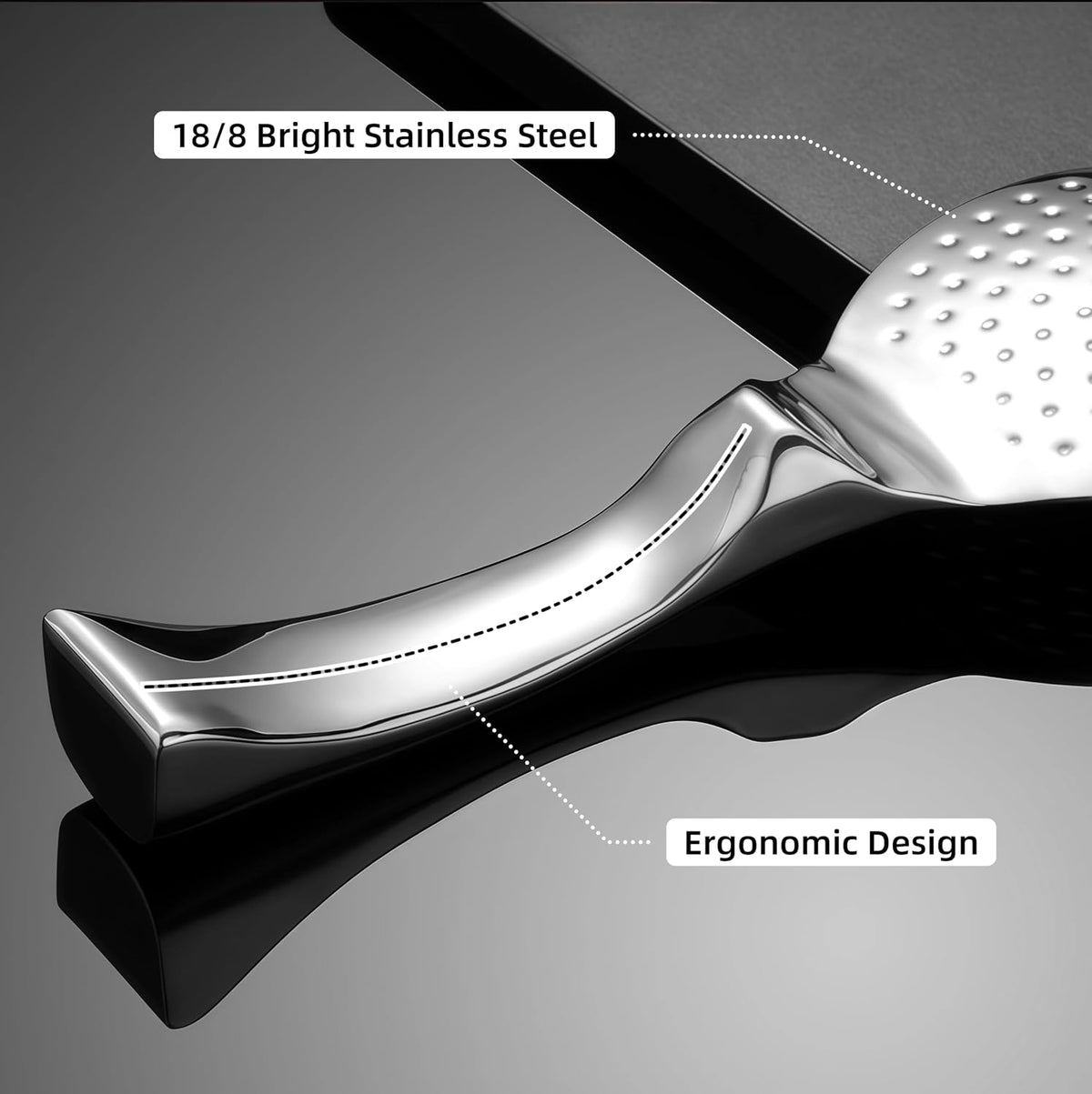 18/8 Stainless Steel Rice Paddle, Non-Stick Rice Spoon, Mirror Finish