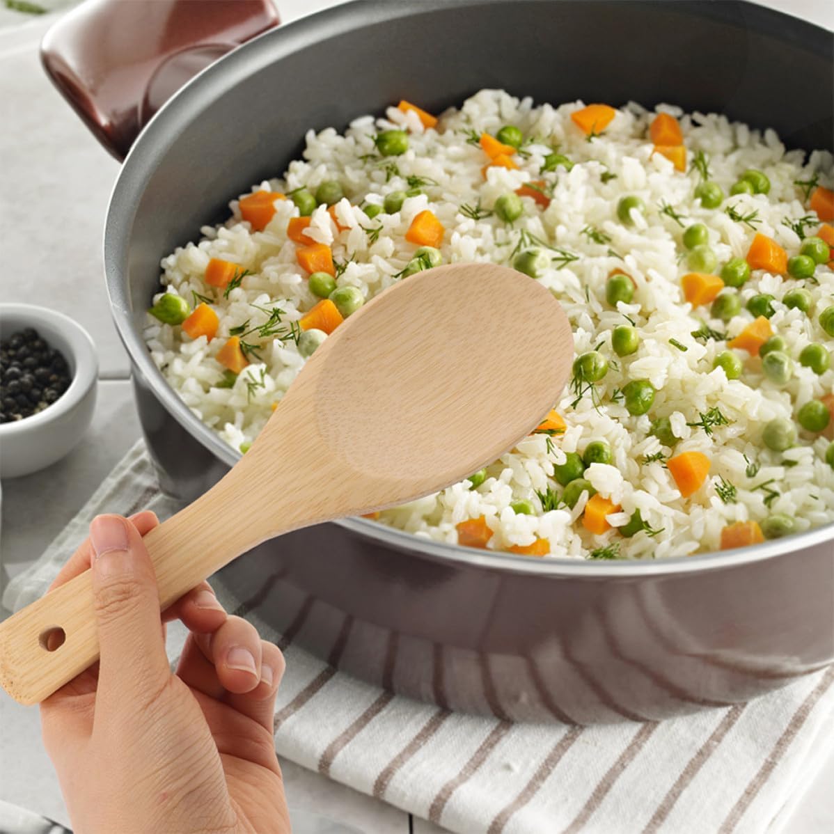 4pcs Rice Paddle Spoon for Nonstick Cookware Kitchen Cooking Utensil
