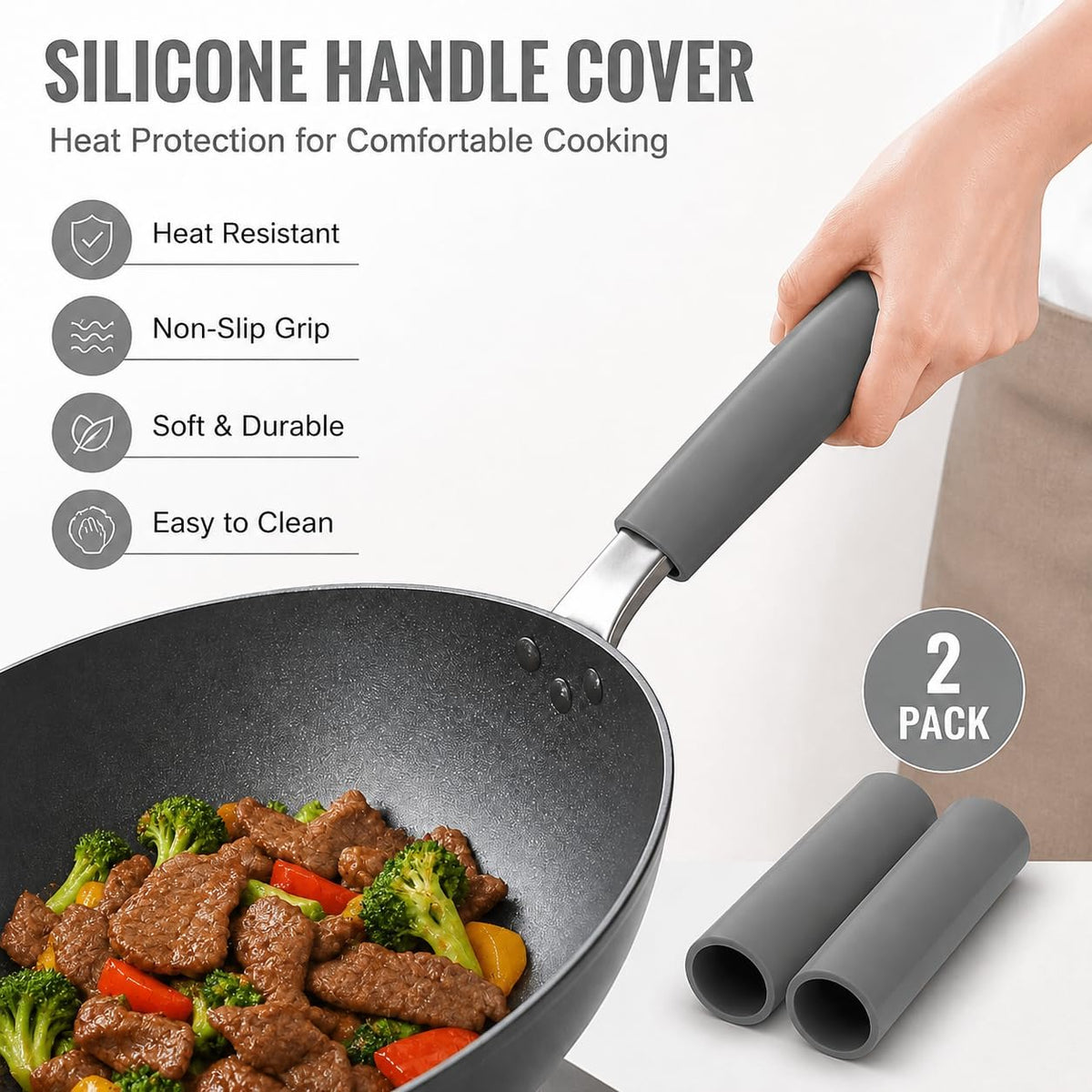 316L Stainless Steel Metal Spatula Set with Heat Resistant Handle Covers