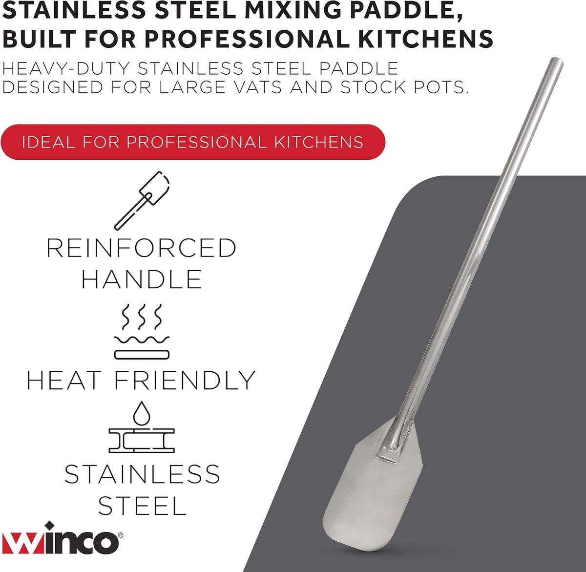 Winco 36" Stainless Steel Mixing Paddle