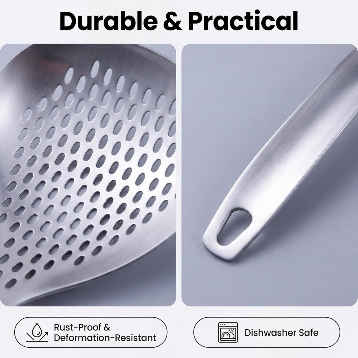 Stainless Steel Strainer Spoon, 2 Pack