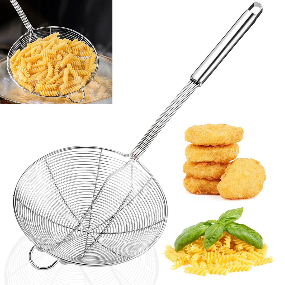 Yimi Skimmer Slotted Spoon Ladle,304 Stainless Steel Durable for Kitchen