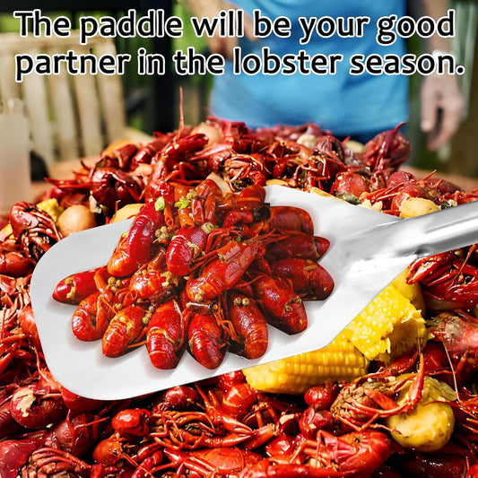 Crawfish Stir Paddle, Stainless Steel Mixing Spatula Suitable for Stirring Stir-Frying Pan-Frying Seafood and Other Foods with Threaded Joint Design