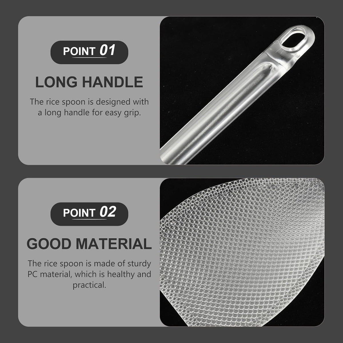 OSALADI Long Handle Non-stick Rice Scooper Spoon Multipurpose Cooking and Serving Paddle for Home Kitchen and Restaurant Use