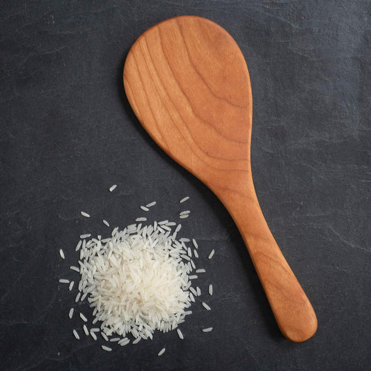 Wooden Rice Paddle - Traditional Japanese Shamoji for Mixing and Serving Rice - Handmade in USA