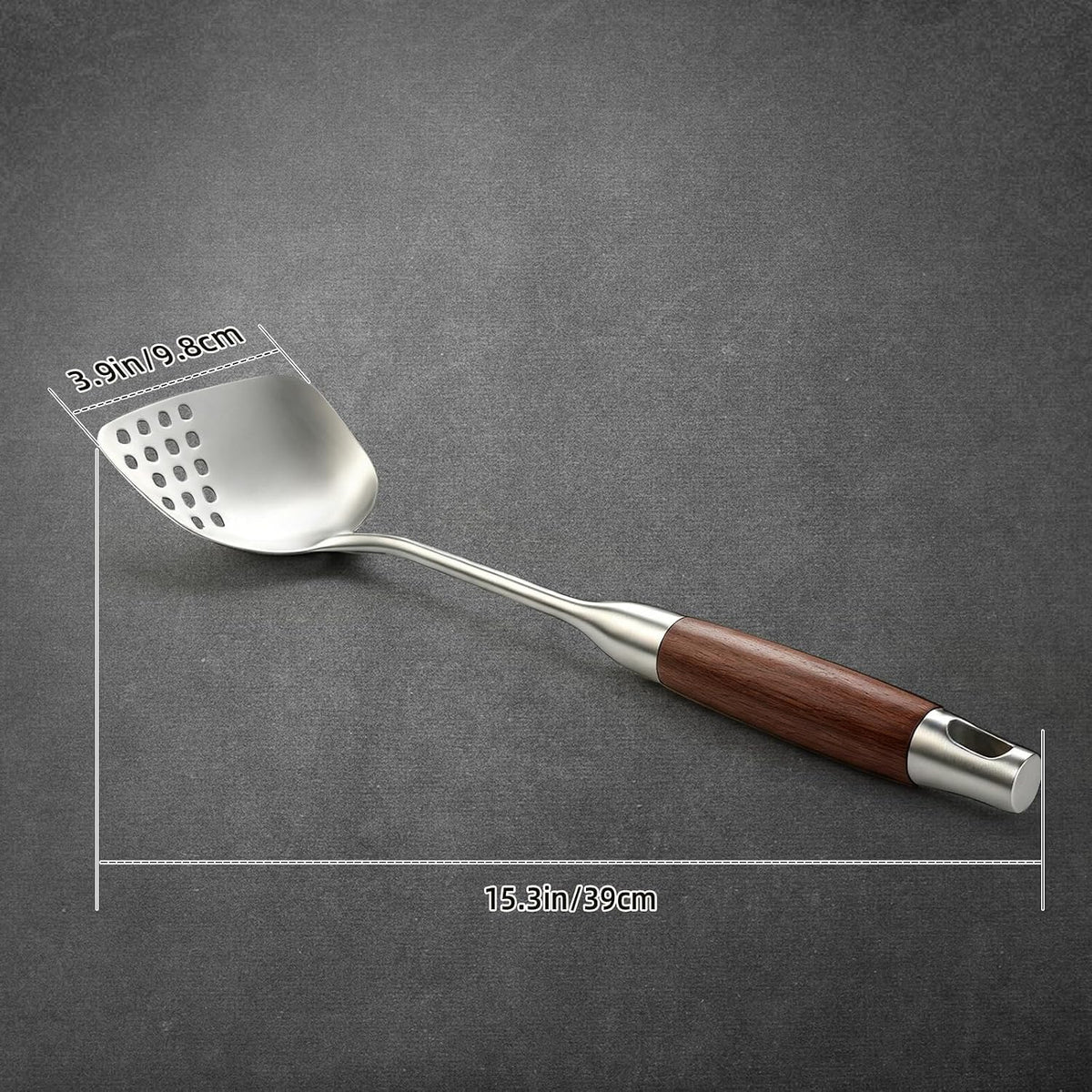 AOOSY Wok Spatula,15 In Long Handle Wok Utensils with Wooden Handle