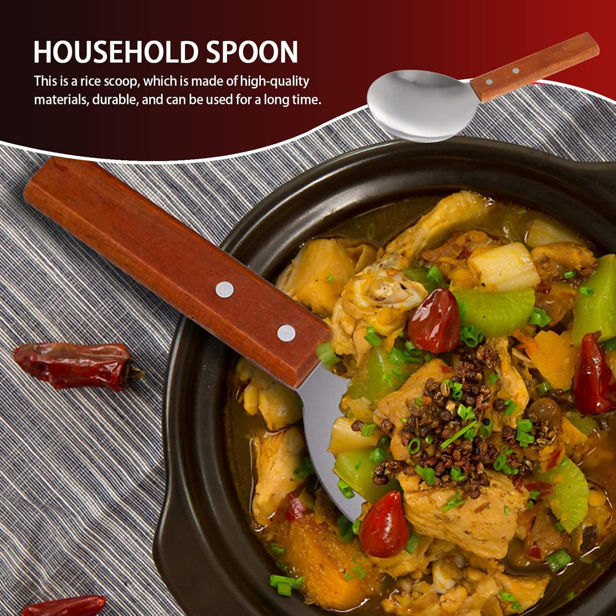 Hemoton Non-Stick Rice Spoon 9.44 Inch Ergonomic Cooking Scoop for Serving Rice and Tofu Kitchen Dining Supplies