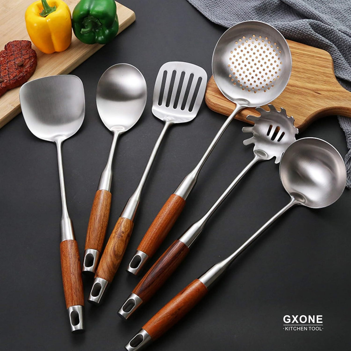 Slotted Spoon,Strainer Skimmer Ladle for Cooking and Frying,15.8Inch