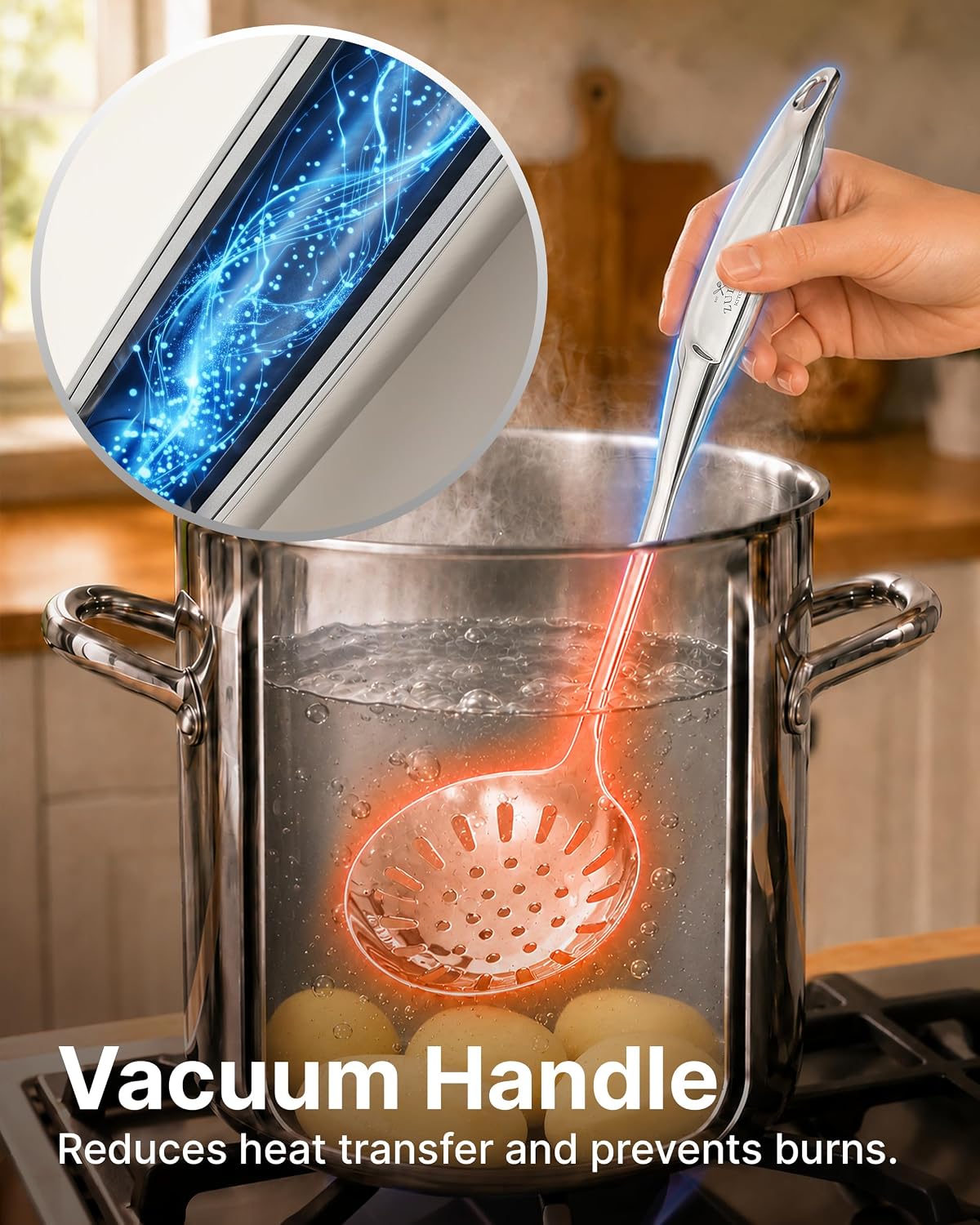 Zulay Kitchen Stainless Steel Draining Spoon